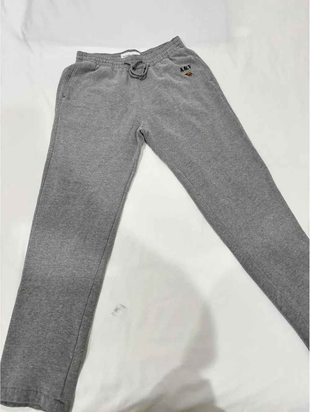 Abercrombie & Fitch Gray Essential Soft Fleece Drawstring Sweatpants- Size Small